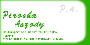 piroska aszody business card